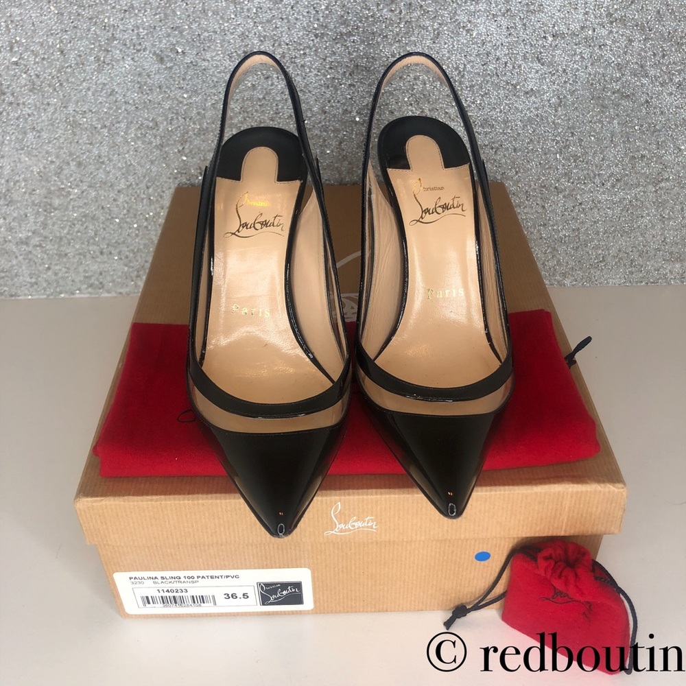 Christian Louboutin Paulina Patent & PVC Slingback - Picture 3 of 7